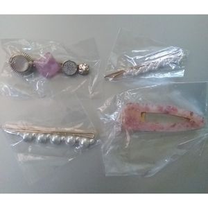 Trendy Pearl and Pastel Hair Clip Set